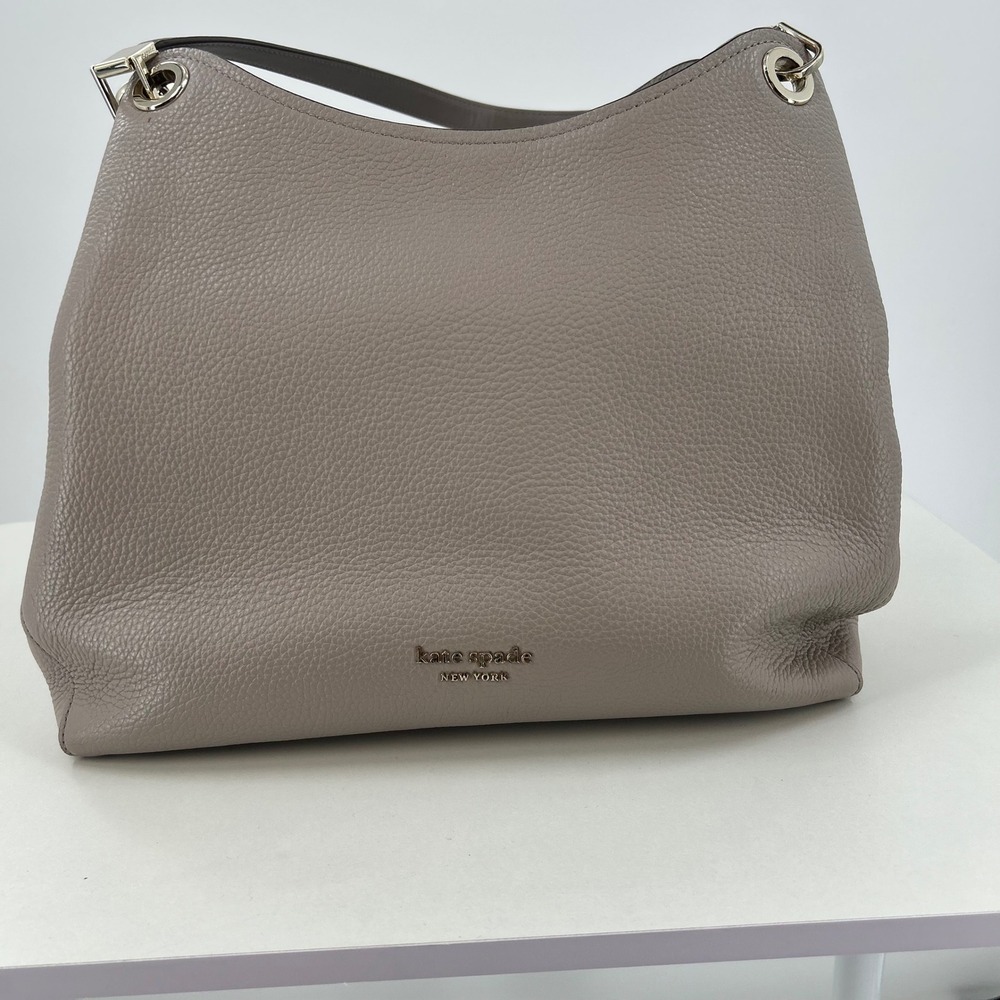 Kate Spade New York Pebbled Leather Triple Compartment Hobo‎ Bag Taupe Grey